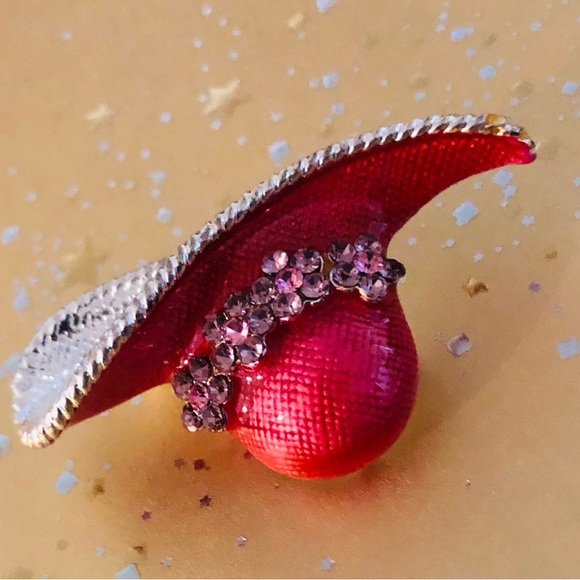 Rhinestone & Enamel Hat Brooches (2) - Red Hat Society, NWOT - Picture 12 of 13